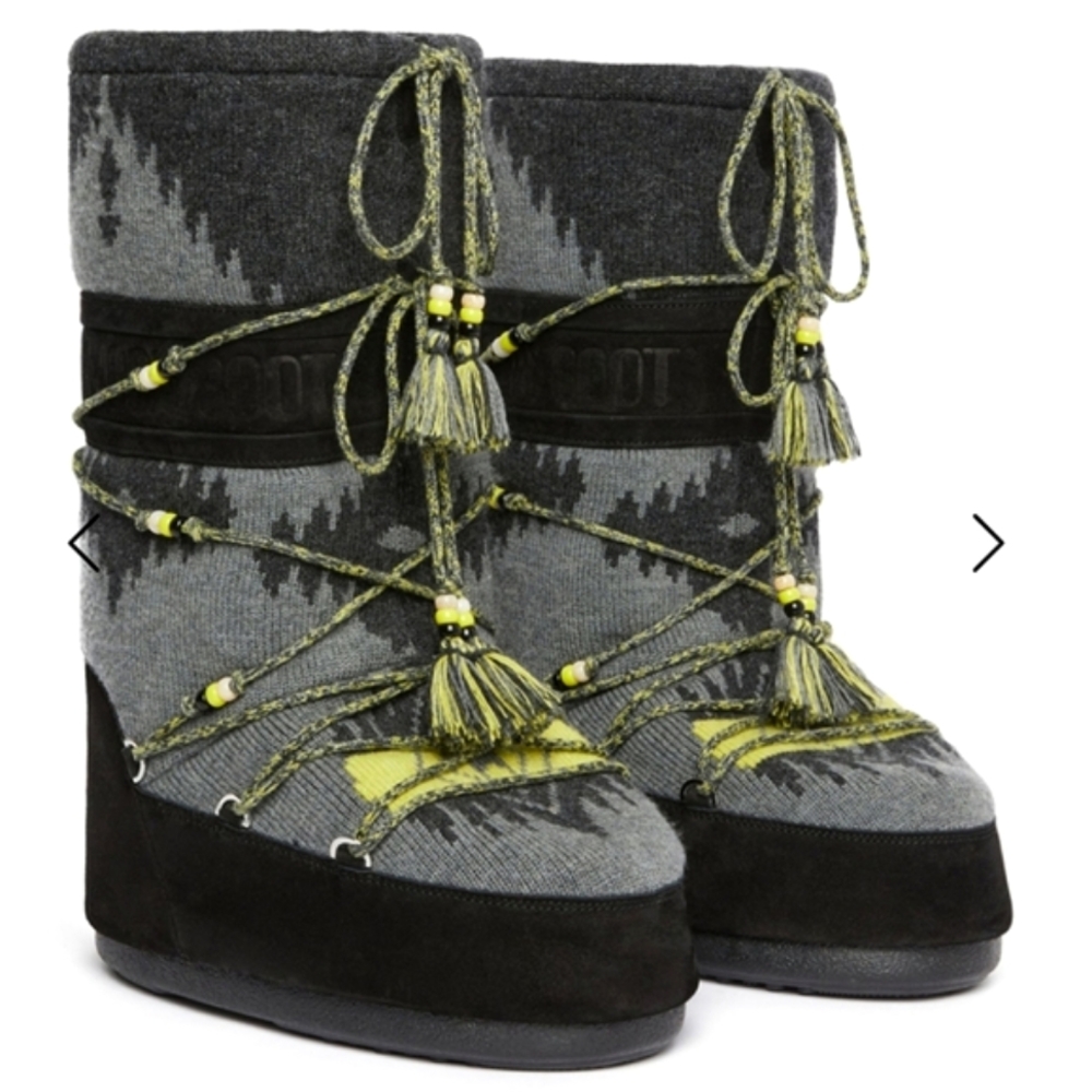 Moon Boot Gray and Black Winter Boots